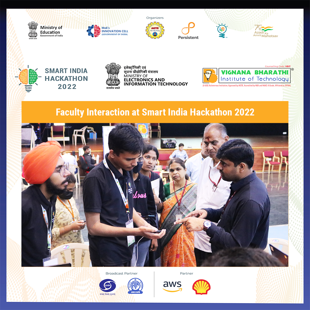 VBITHYD's tweet photo. VBIT Faculty Interaction; Smart India Hackathon 2022 #SIH Software Edition Grand Finale
Visit us: 🌐https://t.co/FCg3n6nAQD
#VBIT #SmartIndiaHackathon #Faculty #Interaction #SmartIndia #PM_ModiAtSIH #SIH2022 #SoftwareEdition #SIHSoftwareEdition #GrandFinale #MEIT #InnovationCell https://t.co/P2MDY6yJhg