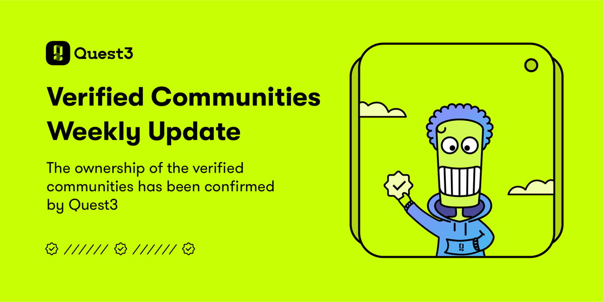 QuestN_com's tweet photo. 🥁Newly verified communities for this week, let's show some love❤️

✅Set up your quests and get your community verified now! 
https://t.co/m1o0bUqom6

@RoaoGame @NibblNFT @MojorCom @MetaForestGame @Linktoweb3 @LucisNetworkLSN @AramzCrypto https://t.co/WnBdErSuSu