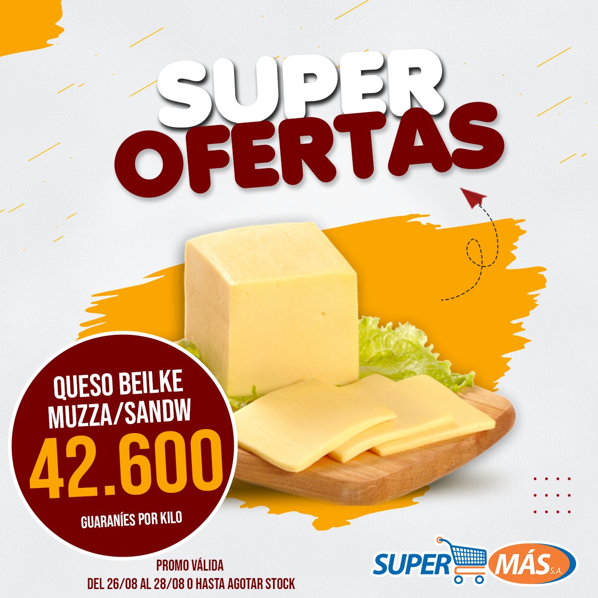 supermas_py's tweet photo. 🥳🥳Super oferta de fin de semana🥳🥳
▪▪▪▪TE ESPERAMOS▪▪▪▪
Oferta válida desde el viernes 26/08
Estamos al lado mismo del Mercado de Abasto de Asunción y abrimos hasta las 20 horas 😉
.
.
#SuperMas #SuperMasPy #TeDaMasPorMenos #OfertasDeVerdad #Descuenton #másofertas https://t.co/vrdutphAfc