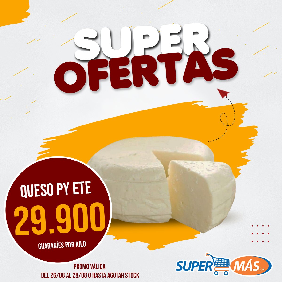 supermas_py's tweet photo. 🥳🥳Super oferta de fin de semana🥳🥳
▪▪▪▪TE ESPERAMOS▪▪▪▪
Oferta válida desde el viernes 26/08
Estamos al lado mismo del Mercado de Abasto de Asunción y abrimos hasta las 20 horas 😉
.
.
#SuperMas #SuperMasPy #TeDaMasPorMenos #OfertasDeVerdad #Descuenton #másofertas https://t.co/vrdutphAfc