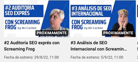 mjcachon's tweet photo. Si todo va bien, cada lunes a las 11 saldrá un nuevo vídeo sobre #ScreamingFrog en mi canal de Youtube, ahí lo dejo para quien quiera sucribirse o activar las notificaciones 💪💪😊😊 https://t.co/KwpLt7YcyR https://t.co/WfRX3iKhx5