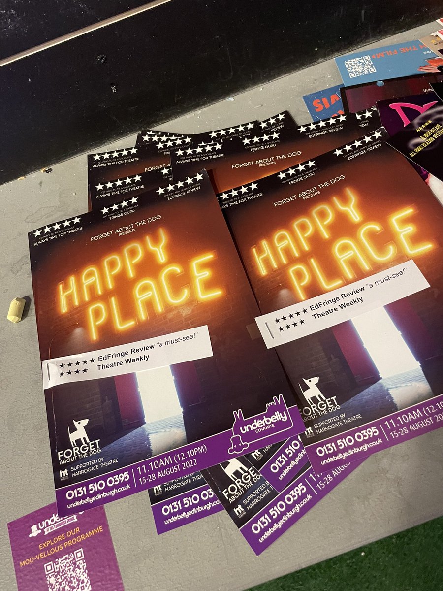 RoseLing91's tweet photo. Just come out of our second screening of #HappyPlace by @ForgetTheDog. It’s that good!! They have shows Saturday and Sunday so if you’re in @edfringe make sure you catch this. Comedy, music, melancholy, friendship, puppetry, D&amp;D and more. What’s your happy place? https://t.co/xPEhqw9Lqi