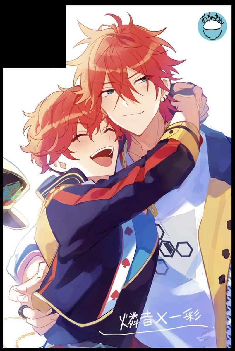 multiple boys 2boys male focus hug red hair smile closed eyes  illustration images