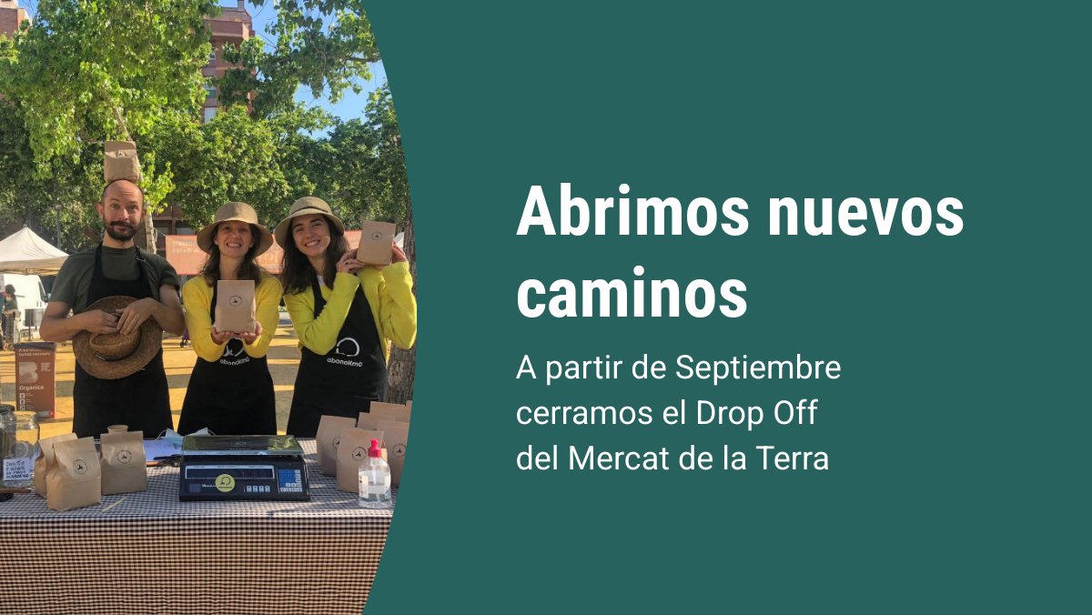 Cerramos una etapa muy importante. Ha sido una decisión muy discutida y pensada, pero creemos que debemos cerrar etapas para seguir evolucionando. Estamos elaborando un plan con los nuevos puntos Drop Off. En Septiembre te enterarás de todo :)