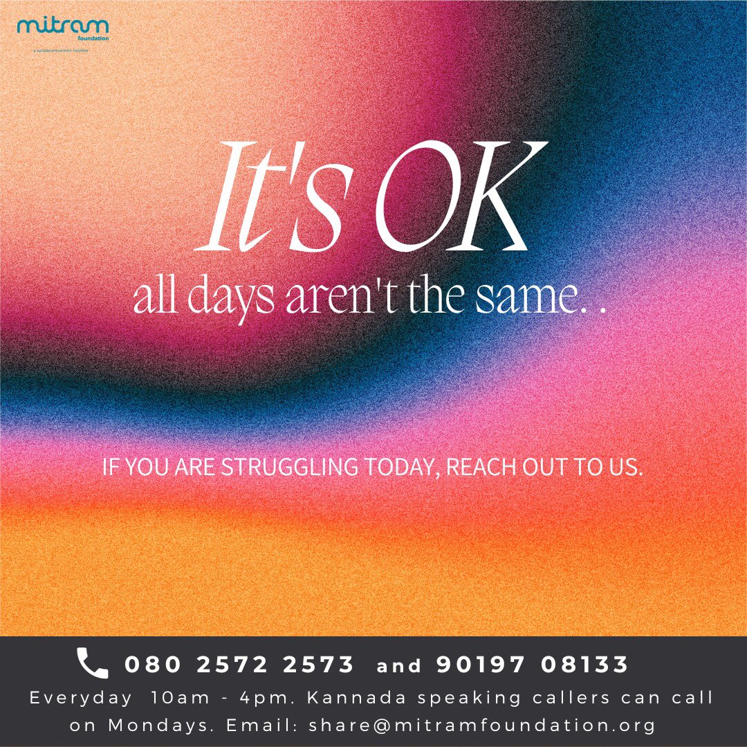It’s the weekend. A new week starts soon. 

If it is getting difficult to deal with how you feel, please reach out to us.

We care for you.

#suicideprevention #wecare #youarenotalone #mentalhealthmatters💚 #help #talk #alone #anxietyawareness #depressionhelp #itsokaytonotbeokay