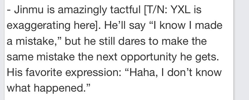 In 2020, YangXiaoLong described Jinmu as a “no thoughts, head empty” kind of guy. It seems like that still holds true today!