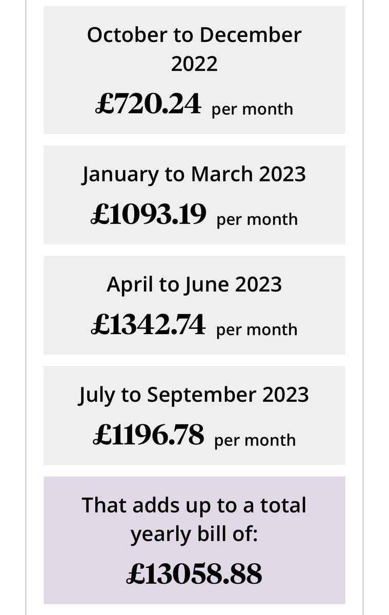 mikehicks52's tweet photo. I’m not poor, but I don’t live in a mansion and as a retired accountant numbers don’t usually cause palpitations - but these monthly energy cost predictions from the Which? calculator are about the scariest I’ve seen for many a year. https://t.co/P68nZQvgJh