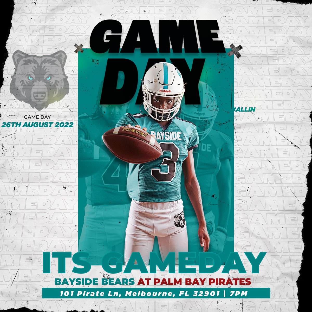 BaysideBears1's tweet photo. 🐻 At 🏴‍☠️ 
⏱ 7pm 
🏟 101 Pirate LN, Melbourne Fl 32901
📺 @SportsBrevard 

@butler_trevion @MichaelParkes_1 @AlbertLbrownjr @kaiden_brabham1 @isaiahCordero13 @D9Jerod @JeremiahM26_ @VictorMerritt10 @Damien86916402 @Adam_kissayi @PaytonMaynard5 @chase_perri @BrockEden1 https://t.co/2PRI37RnDi