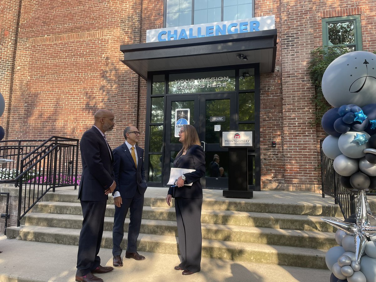 mccc's tweet photo. We’re excited for our ribbon-cutting ceremony today to launch the opening of Challenger Learning Center at our Pottstown Campus! #MontcoMomemtum @6abc @69News @ChallengerCtr https://t.co/zKgzzst07N