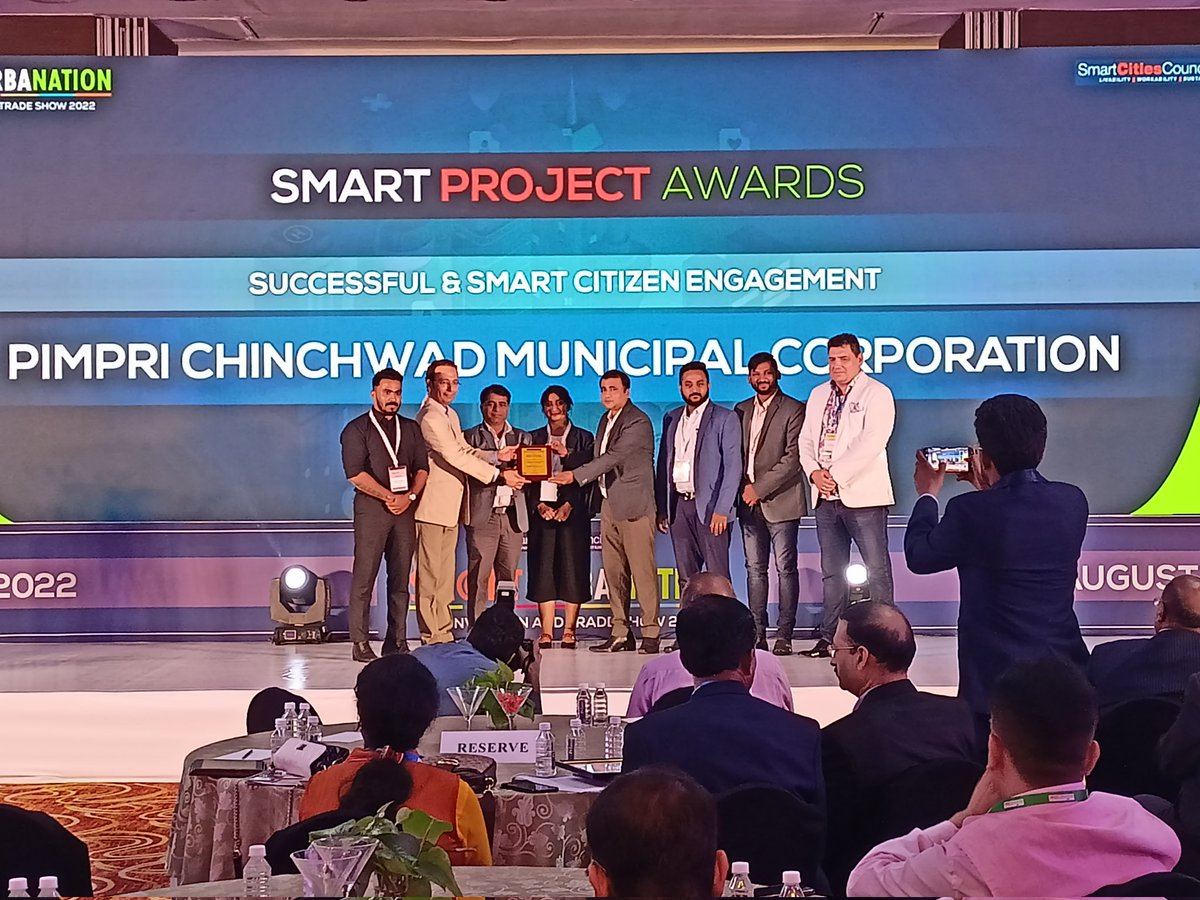 We would like to congratulate PCMC - Pimpri Chinchwad Municipal Corporation for the SUCCESSFUL &amp; SMART CITIZEN ENGAGEMENT category at the 7th SMART URBANATION 2022

Mr. Shekhar Singh IAS received the award.

#startups #projects #smartcities #su2022 #constructionworld
