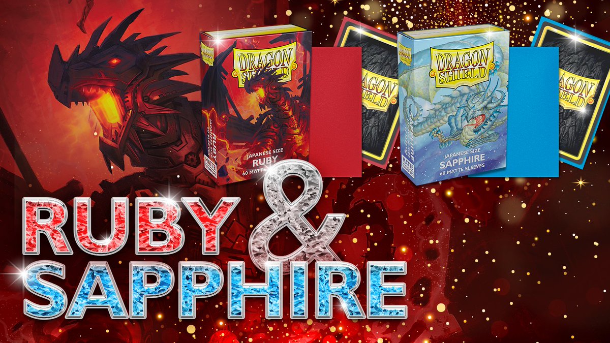 DragonShield_'s tweet photo. Get your sparkles on with the new Ruby and Sapphire Japanese size sleeves!

Our dragons LOVE to bling out decks with sparkling sleeves.
Which of your decks deserve the bling treatment?

Giveaway 3 packs of each. RT to enter

Follow/enable messages so we can contact you if you win https://t.co/wHPqLAylwt