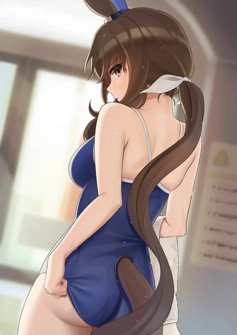 合同誌に載せて頂いたスク水アドマイヤベガです#ウマ娘 
