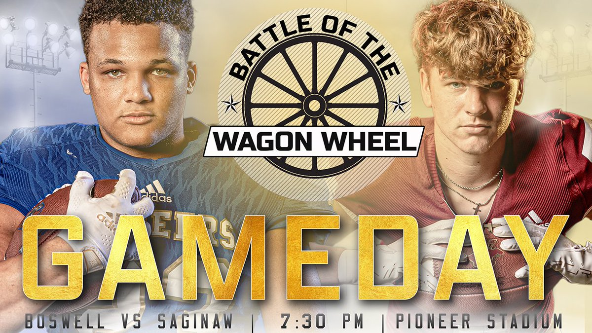 It's #GameDay at EMS ISD!!! Come out and cheer on your team as they battle to take home the Wagon Wheel!
<a href="/BosFootball/">Boswell Football</a> vs <a href="/SaginawFootball/">Saginaw Football</a> 
7:30 pm at <a href="/boswellhs/">Boswell High School</a> 
#txhsfb #battleofwagonwheel

Tickets: emsisd.com/Page/48056
Live stream: Our YouTube channel
tinyurl.com/3pdh3d49