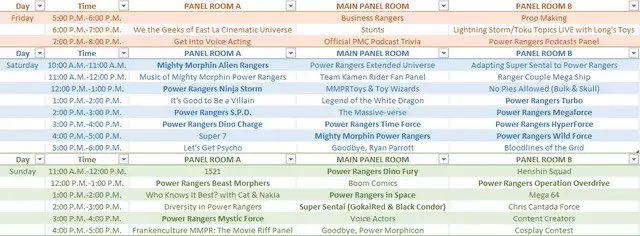 RangerCommandPH's tweet photo. .@RangerBoard user Renegade Pancake created a much easier to read and organized #PowerMorphicon schedule!

https://t.co/i94d7YRdUr

#PowerRangersPowerWeek
#PowerRangers #PowerWeek https://t.co/M4EMXPgqDE