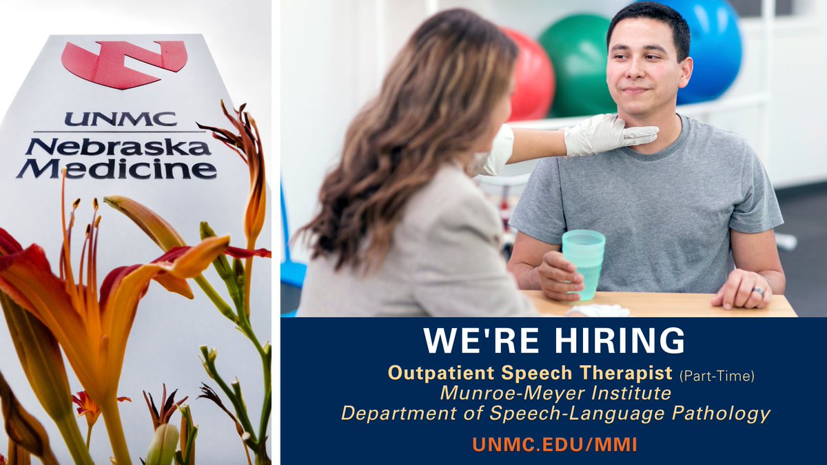 unmc_mmi's tweet photo. #unmc_mmi Dept. of Speech-Language Pathology is hiring! Join our team! #unmc #iamunmc #MMIjobs #NowHiring #mmiSLP #SLPeeps #SLP #SpeechLanguagePathology #JobSearch #LoveYourJob
Learn more & apply https://t.co/IFUONjux42
Questions? cgaebler@unmc.edu https://t.co/y00OeiXSvF