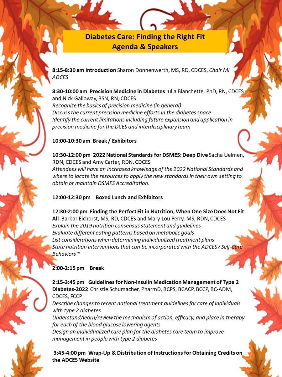 ADCESMichigan's tweet photo. Registration is now open for Michigan ADCES Fall 2022 Conference on October 21 @ the Lincoln Center in Bay City! Please visit https://t.co/rI8b4DIUzG for more details on the conference and to register for the event. Registration is FREE for ADCES members, $60 for non-members. https://t.co/QXVON6hvNR