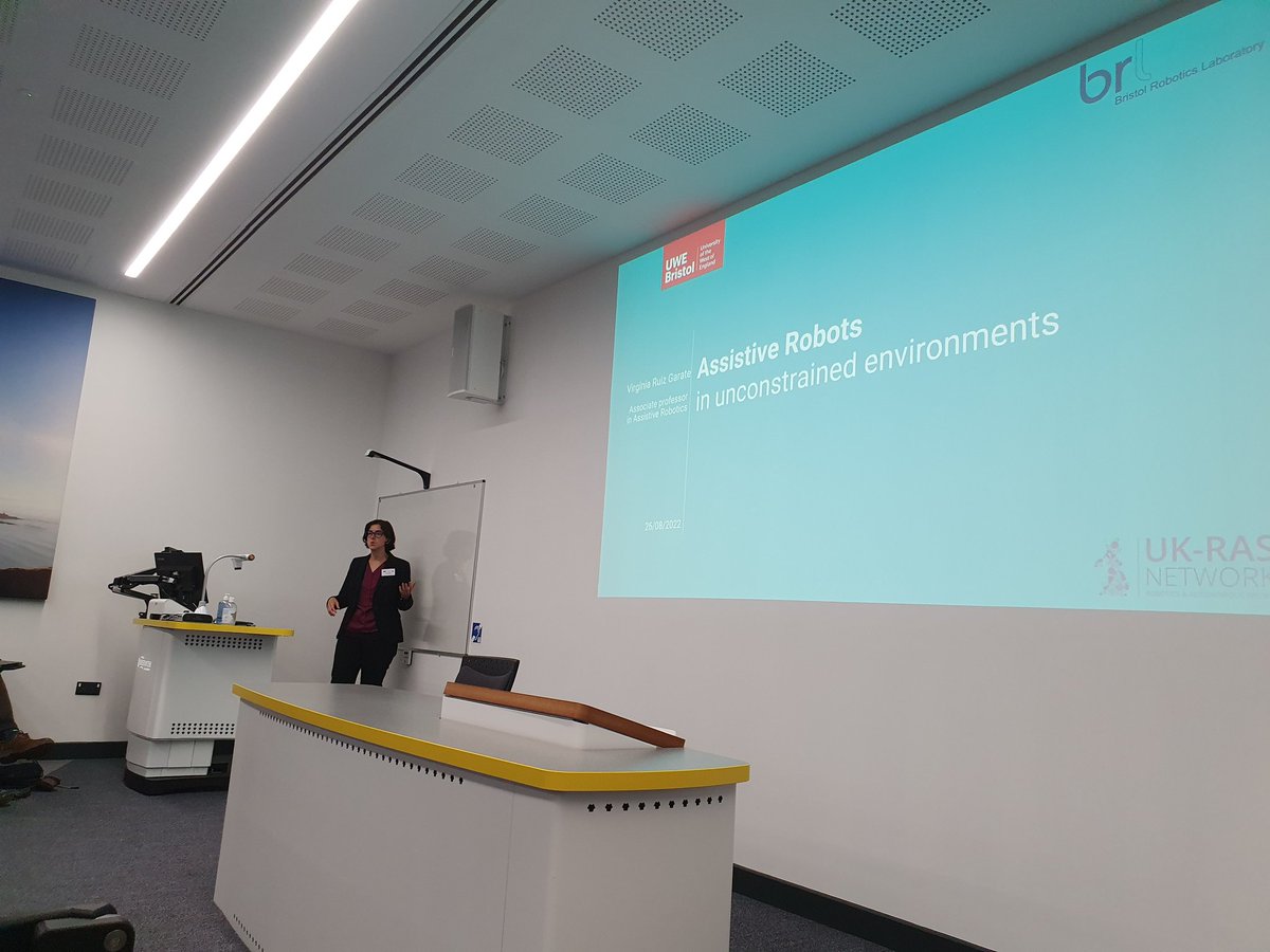 Second keynote talk of the day at #UKRAS22 by <a href="/Virginia5632/">Virginia</a> on assistive robots