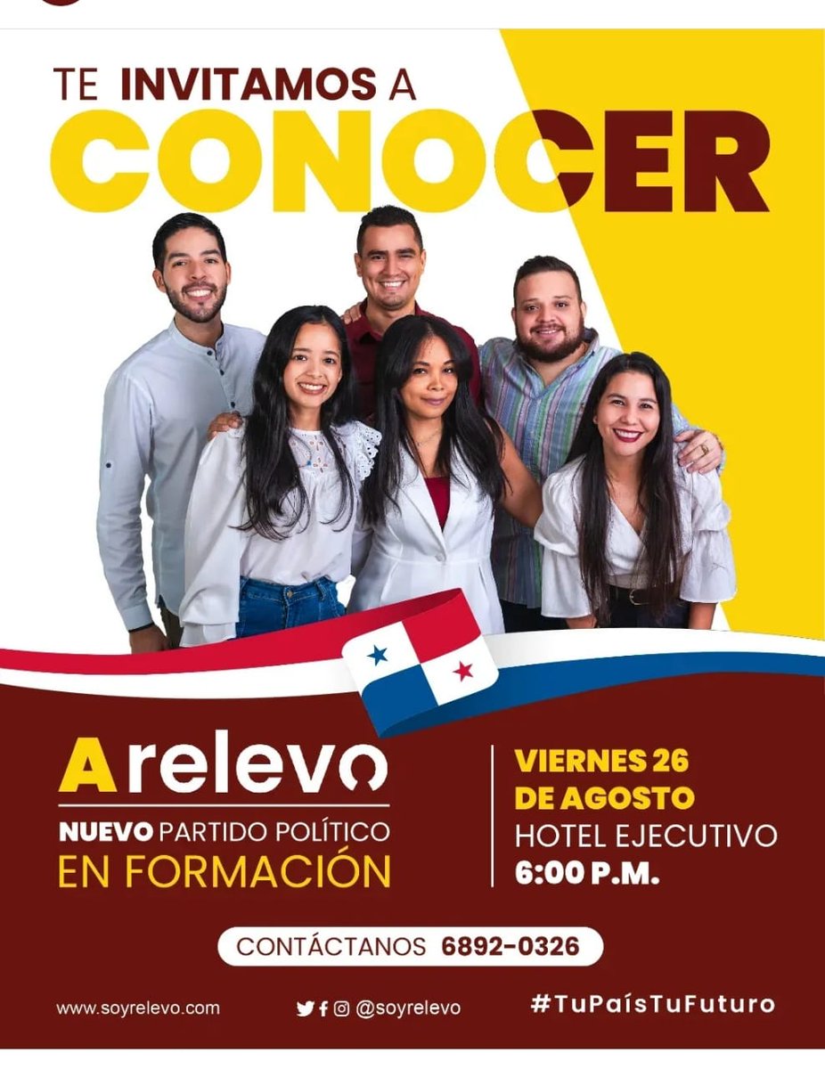 Te invitamos hoy a las 6:00 p.m. en el Hotel Ejecutivo, a conocer más sobre RELEVO.  Contáctanos para confirmar tu asistencia. #SomosRELEVO #UnNuevoFuturo