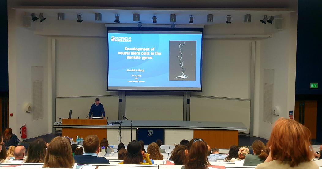 drzamankhan's tweet photo. Very interesting talk on Hippocampal neurogenesis by @Daniel_A_Berg at Scottish Neuroscience Group Meeting 2022. https://t.co/uEcfTs4iUw