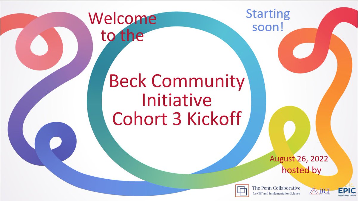Penn Collaborative for CBT& Implementation Science (@penncollab) on Twitter photo Today the Penn Collaborative welcomes 3 new community mental health orgs to the 100+ trained in #CBTWorks through our Beck Community Initiative. All 3 agencies provide mental health care to students in the #Philly school district
Welcome to #WES, #CarsonValley, and <a href="/CCTCkids/">CCTC</a>! Today the Penn Collaborative welcomes 3 new community mental health orgs to the 100+ trained in #CBTWorks through our Beck Community Initiative. All 3 agencies provide mental health care to students in the #Philly school district
Welcome to #WES, #CarsonValley, and <a href="/CCTCkids/">CCTC</a>!