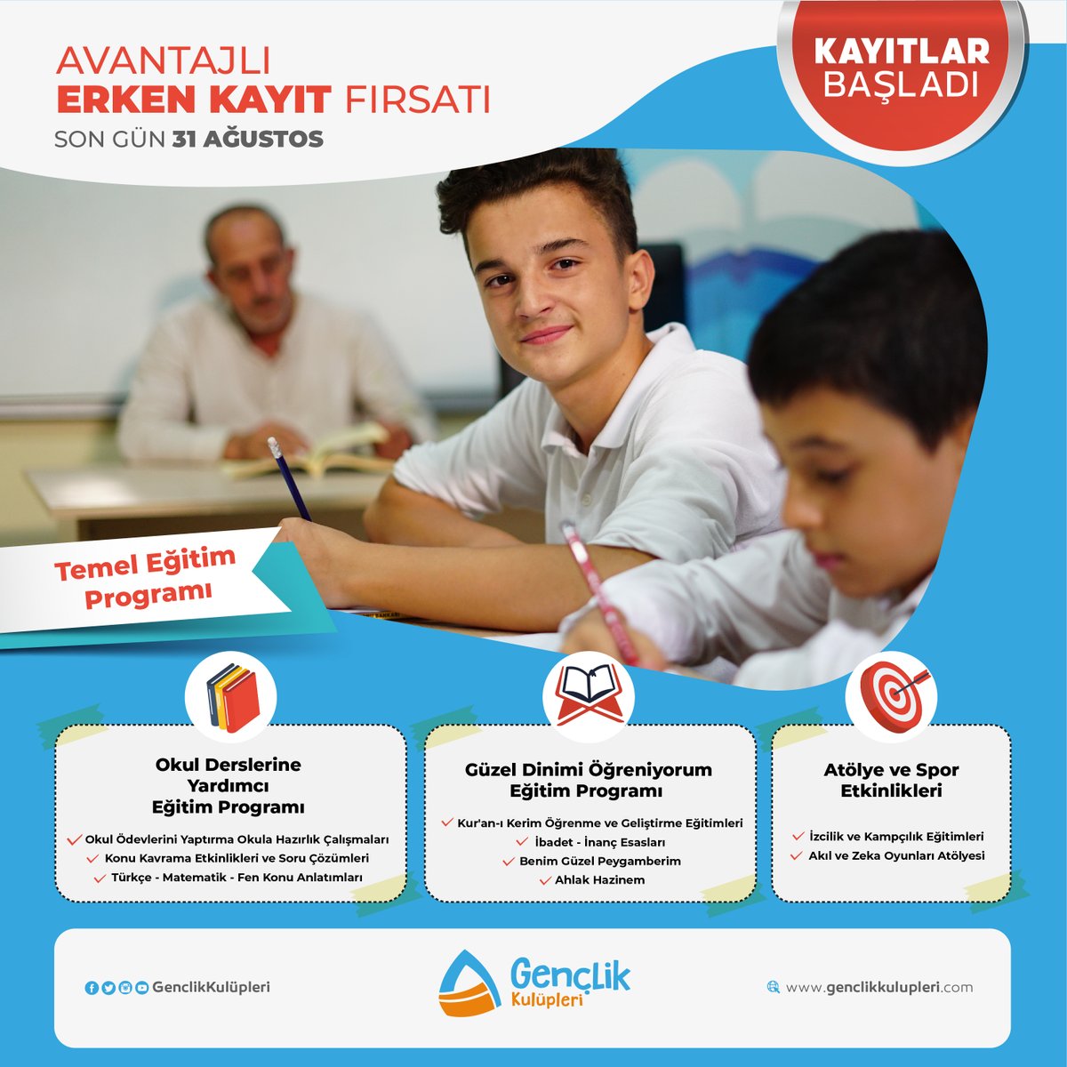 ⏰ Avantajlı kayıtlar için son 5 gün...

Nerelerdeyiz ⬇️

🔗 genclikkulupleri.com/nerelerdeyiz/

#GençliğeDeğer #gençlikkulüpleri

<a href="/Genckon/">GENÇKON</a>
