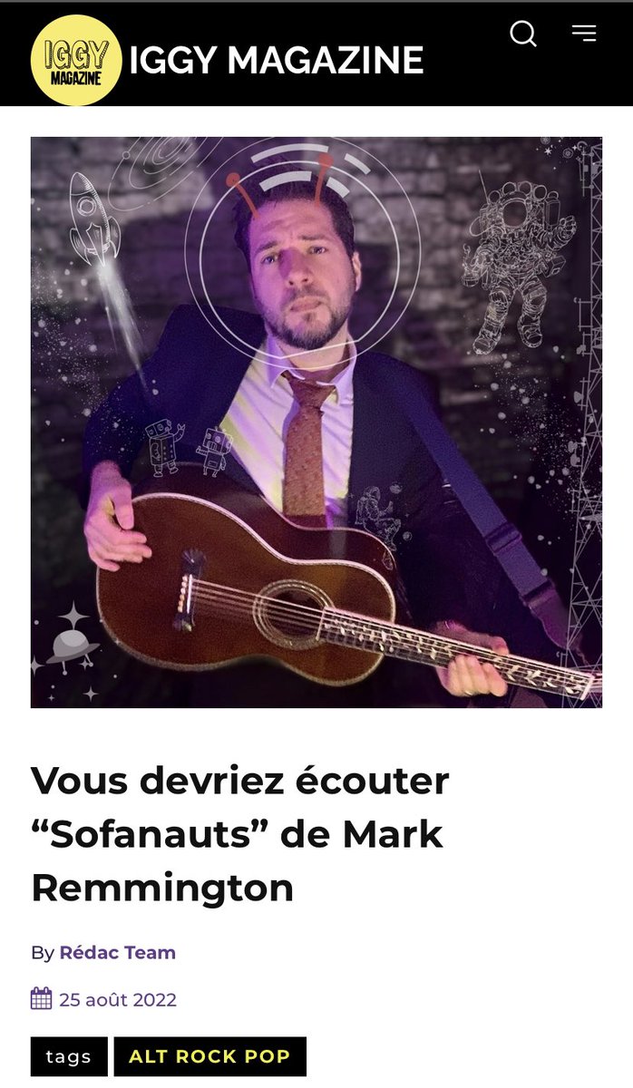 Thanks so much @iggymagazine for the coverage of my album. I think… I can’t speak or read much French but it looks very kind from what I do know! 

iggymagazine.com/vous-devriez-e…

#magazine #musicblog #albumreview #newmusic #alternativemusic #alternativerock