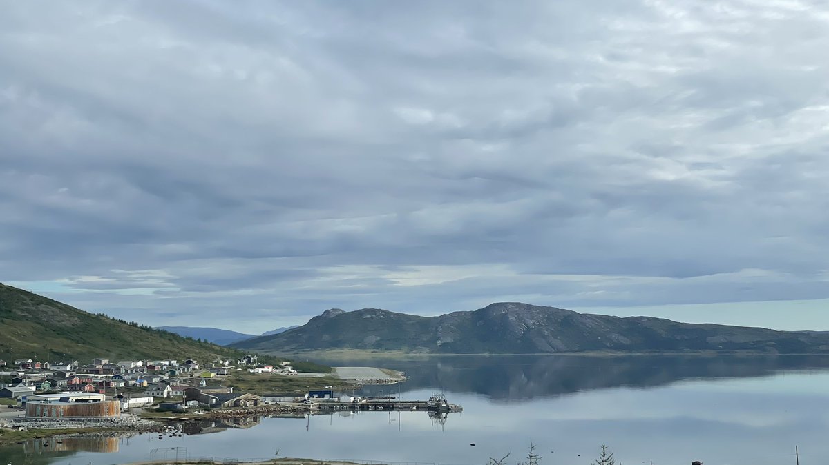 hangnatok's tweet photo. Our water has been this calm all summer. #Nain #Nunatsiavut #calmwater #UnityBay I spy #AirBorealis https://t.co/Q7XFGtCpCd