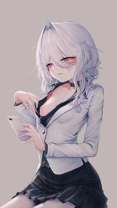 進捗です、あとは背景と胸元の違う角度のアップも描きたいですね高解像度  
