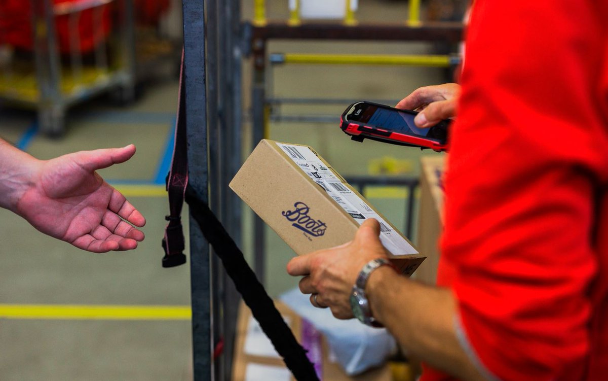 Essential parcels being processed for delivery