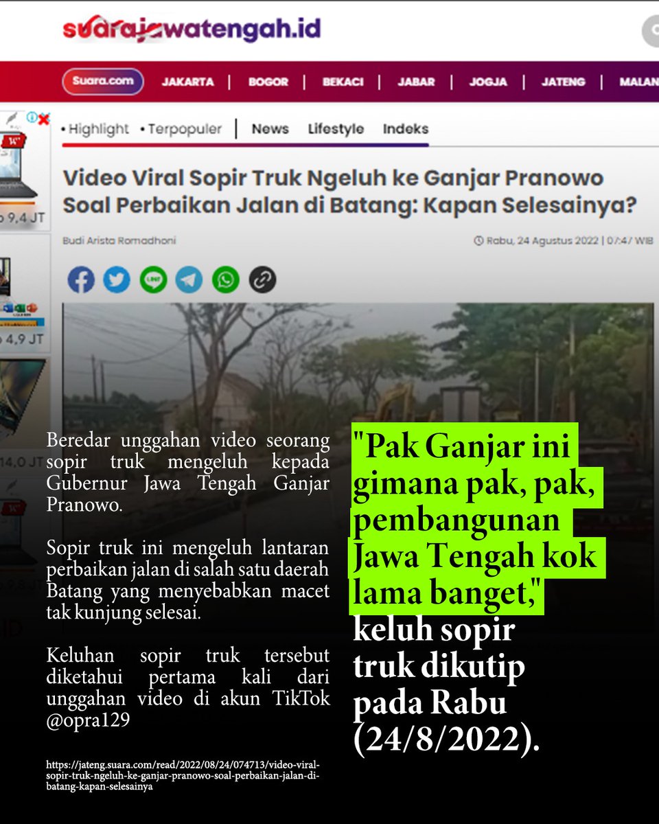 Pembangunan masih tertinggal mau nyopras nyapres den @ganjarpranowo?