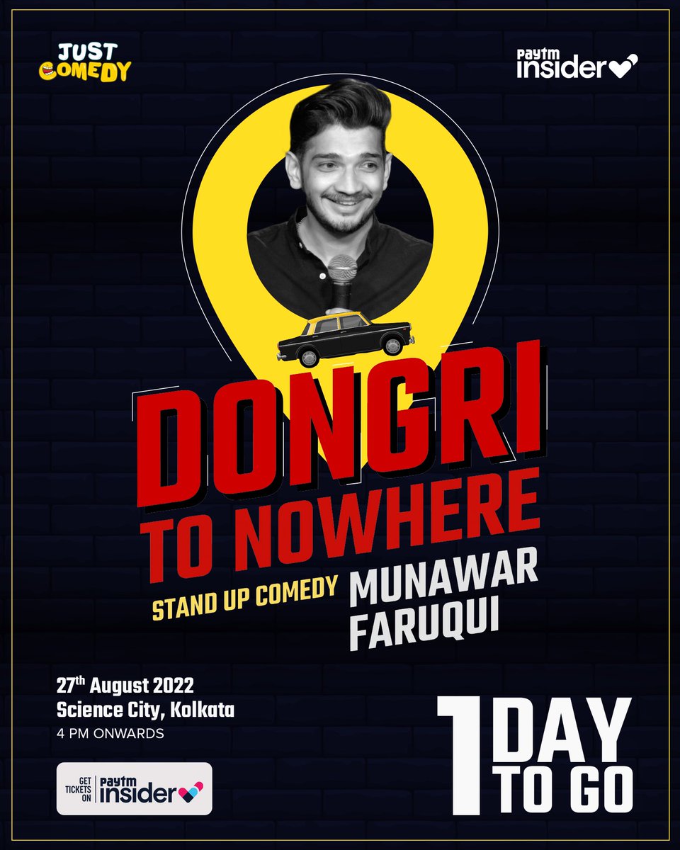 justcomedyfest's tweet photo. Last 1 day until we laugh out louder with #MunawarFaruqui at the Science City, Kolkata. Grab your tickets now from @paytminsider 
.
.
.
#justcomedyfestival #comedyfestival #comedy #munawar #standupcomedian #justcomedy #kolkata #standup #lol #laugh #kolkatadiaries https://t.co/PdxoJMtOT4