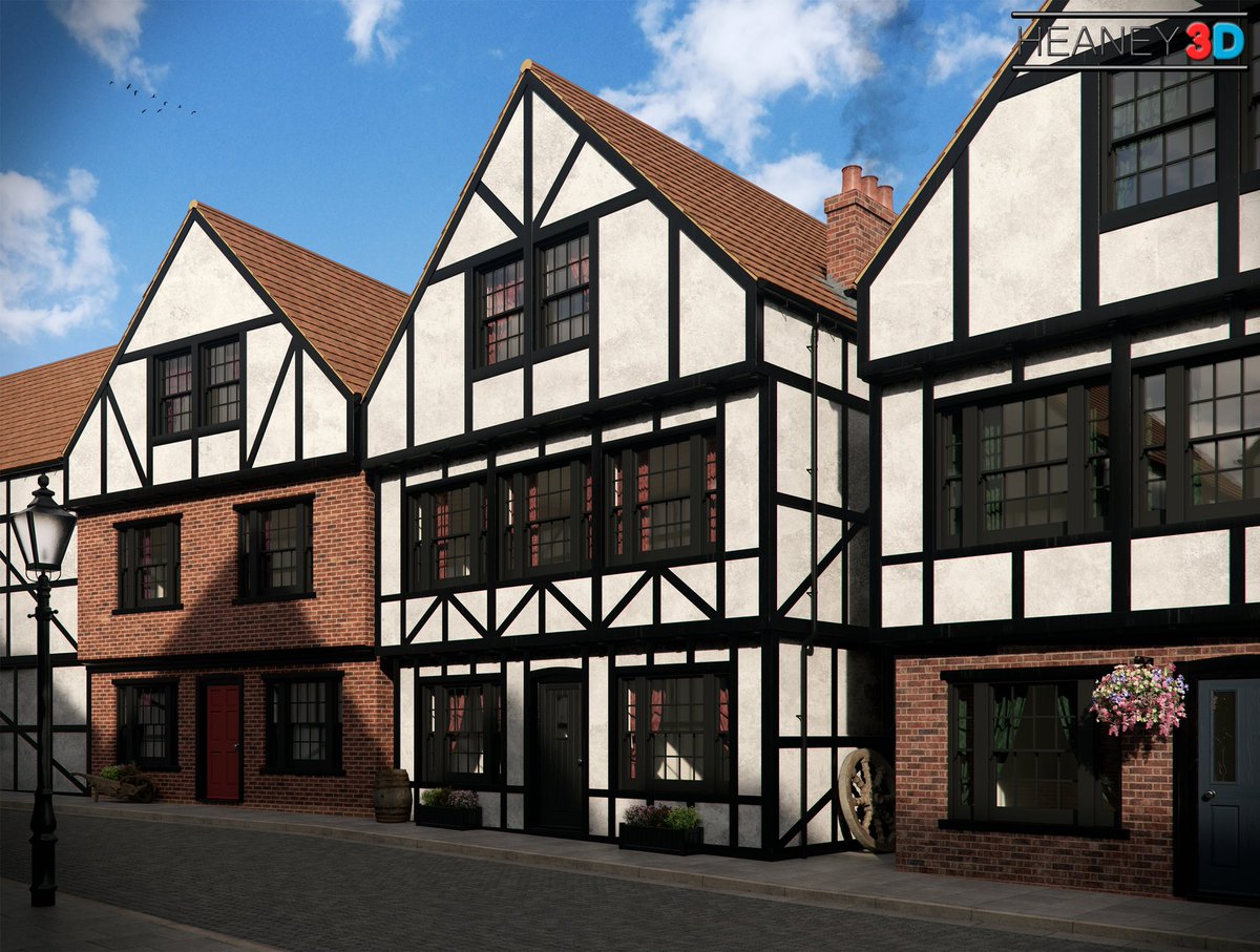 A Tudor Street - Made in 3dsMax, textured with Substance painter. Follow my instagram for more content - <a href="/heaney_3D/">Thomas Heaney</a>
#3D #CG #CGI #environmentdesign #3ddesign #3dmodel #3denvironment #tudor #building #street #environment  #substancepainter #photoshop #vray  #art #design