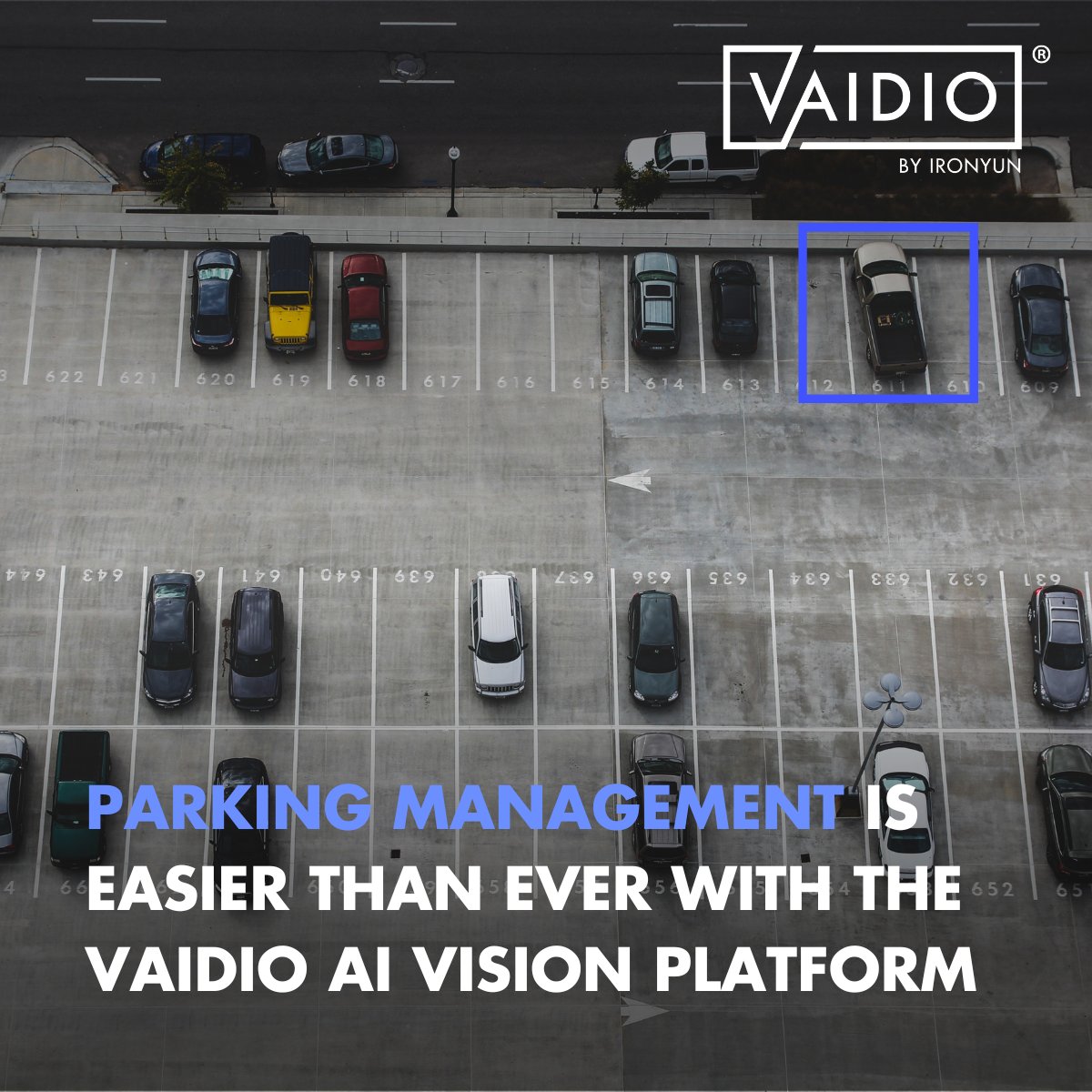 IronYun’s Parking Management application leverages the Vaidio platform to monitor and sends real-time alerts based on user-defined rules for parking spots. The application can alert on overstaying, double parking, and more.

Book a demo to learn more:
bit.ly/3R4uE9g