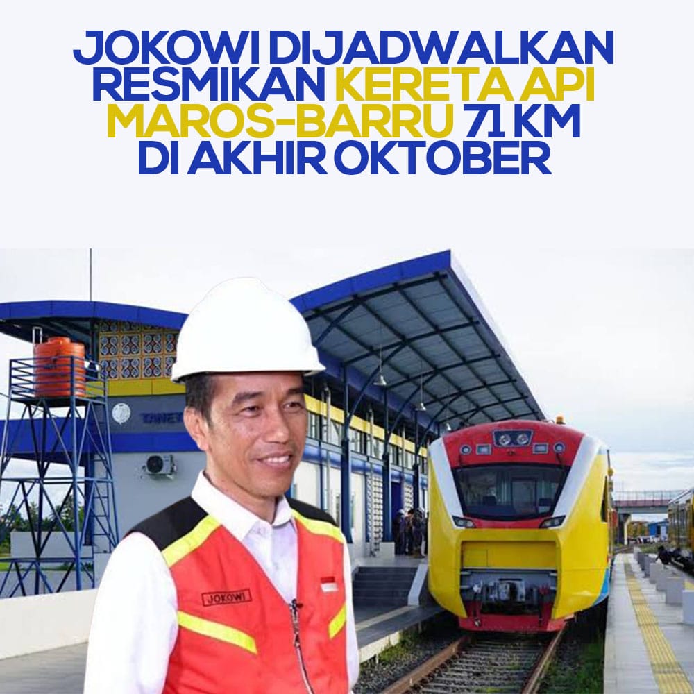 AprilianiArifah's tweet photo. Jokowi menargetkan proyek kereta api Makassar-Parepare sepanjang 71 kilometer bisa rampung di akhir Oktober

Somi | #FerdySambo | #BLACKPINKatVMAs | #SNGoesToJakarta | #ASTRO | Dita |Daddies | Lele | Ya Allah | #BLACKPINKatVMAs | Sri Mulyani | Jepang https://t.co/FX32W5Y10O