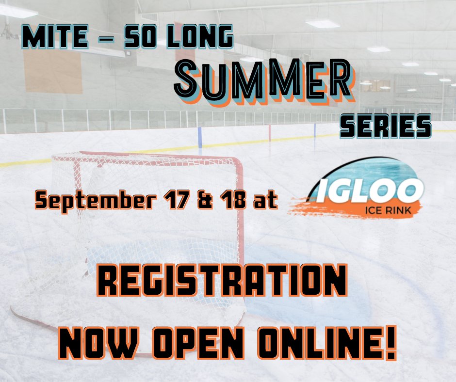 SkateIgloo's tweet photo. Say Hello to Hockey Season and Goodbye to Summer!😍 Grab your friends, make a team, and get 4 guaranteed games in this Round Robin style series! 😎☀️🏒

Register and find more information below! 👇
https://t.co/hfyPzuZske https://t.co/FaPTJCmrto