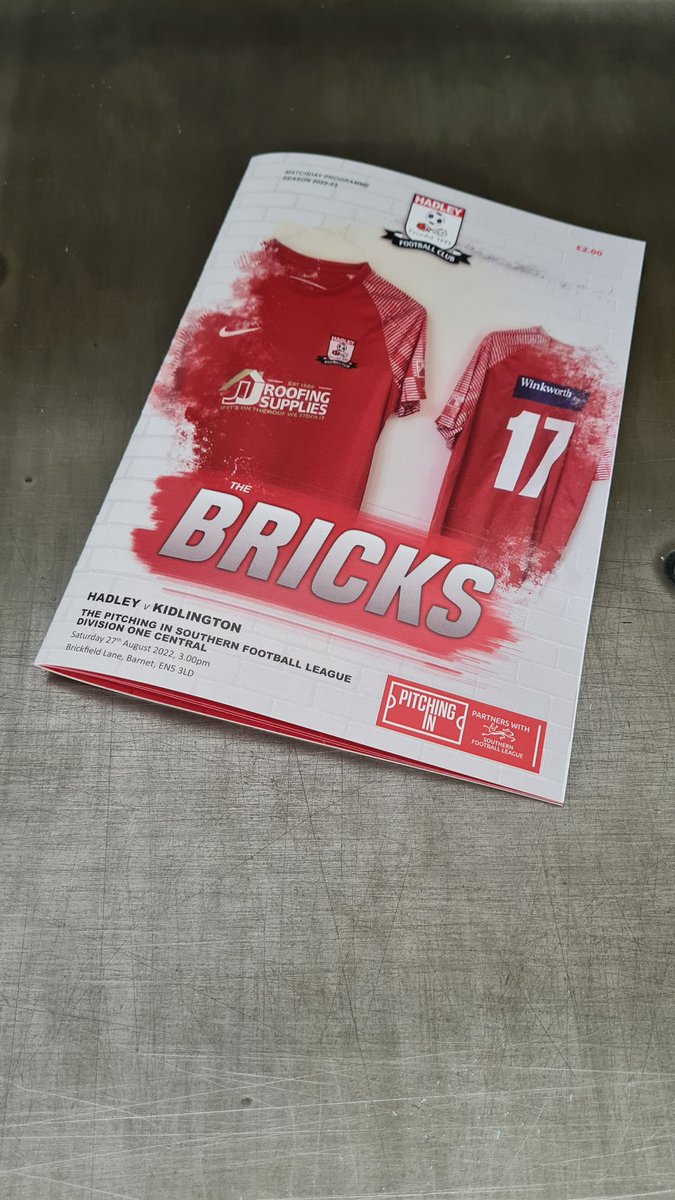 brunswickpress's tweet photo. @hadleyfc @NonLgeProgs @NonLeaguePaper @JJ_Roofing @PitchingIn_ Programmes all printed. This Saturday first home game in step 4..Historic day get along and support your local team. https://t.co/EH8Ite8Q47