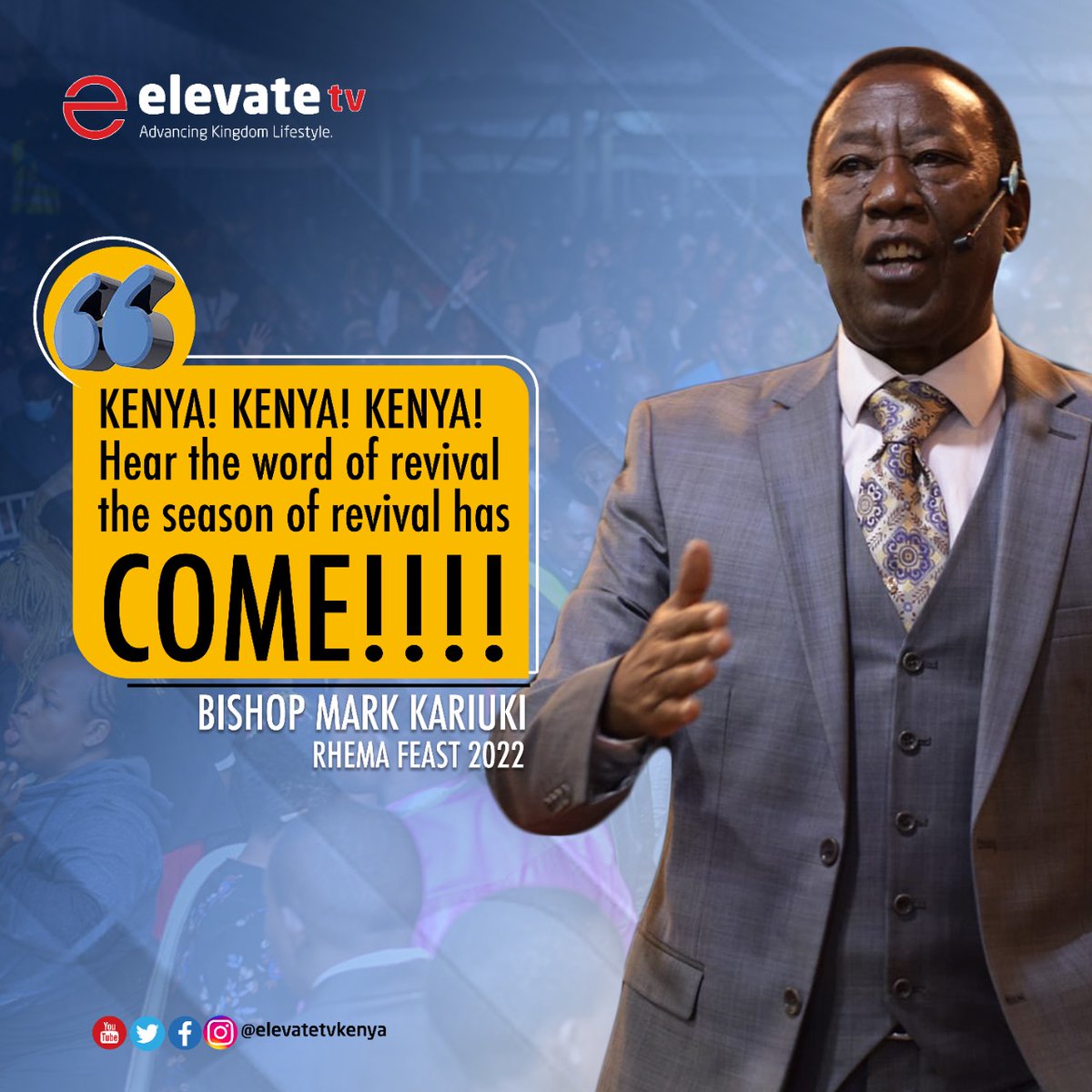 ElevateTVKenya's tweet photo. The season of revival has truly come to Kenya! We will never be the same.
#RhemaFeast2022
#GodWorkCommunity
#Advancingkingdomlifestyle https://t.co/9AMzb3sGhU