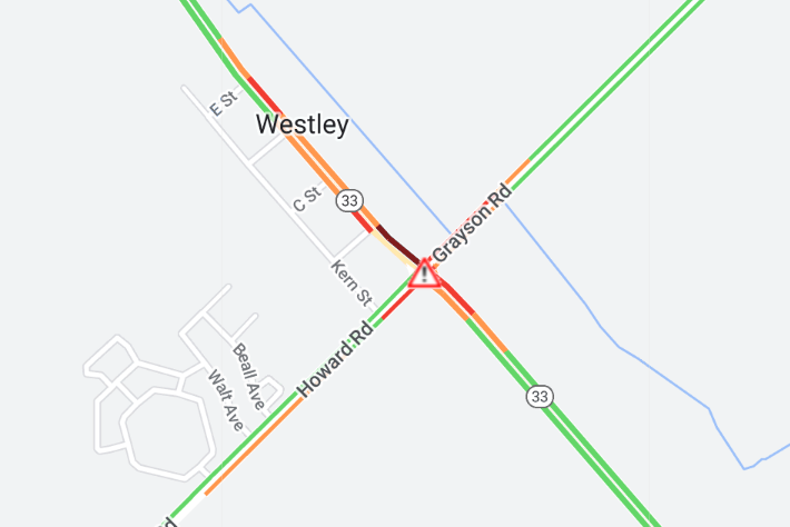 CaltransDist10's tweet photo. #TrafficAlert #StanislausCounty #SR33 is closed both eastbound and westbound @ Howard Rd/Grayson Rd in
#Westley due to semi trailer on fire. Please take alternate route. For updates, visit https://t.co/KHwTwDU7oo https://t.co/W0mGZAYYBG