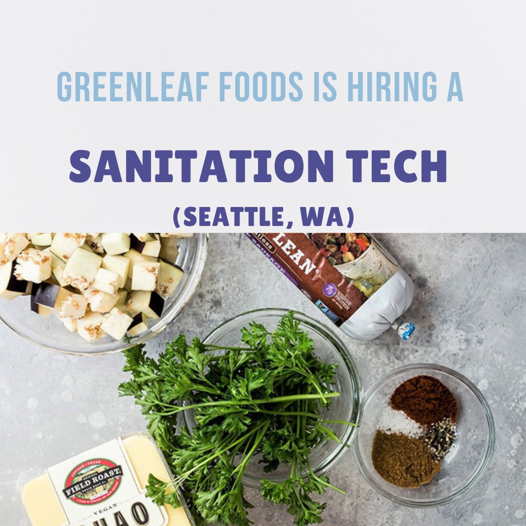 Greenleaf Foods is hiring! They are seeking a Sanitation Tech to work with them out of Seattle, WA. Check out the full listing: passionplacement.com/jobs/sanitatio…