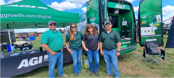 AGI_Digital's tweet photo. AGI is wrapped for the road. Take a seat in our AGI Digital van and demo BinManager and Farmobile. Visit booth 1034 at Farm Progress Show! 

#FPShow22 #AGIatFPS #WeAreAGI https://t.co/w9tbr5aO5t
