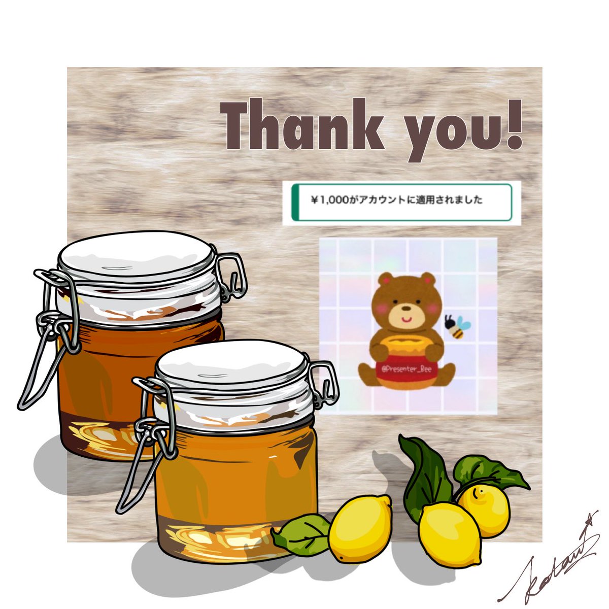 kataukataukatau's tweet photo. 🧸⑅

Bee💝プレゼント企画🐝8の日〆様(@Presenter_Bee)より

第152回プレゼント企画に当選し、Amazonギフト券を頂きました☺️

1〜8日〆の約8日間にプレゼント企画をして下さっています🍯🧡
現在も素敵なハチの日🐝プレゼント企画開催中✨

この度はありがとうございました💗💕

#かたうの当選報告* https://t.co/LkXAIVIleA