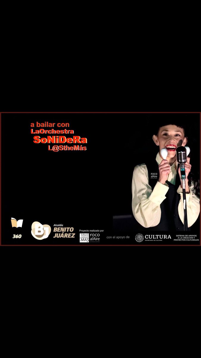 marmota2000's tweet photo. Este viernes 26 de agosto a las 19 horas, vengan a bailar con nosotros: “LaOrchestra SoNiDeRa L@StheMáS“.

DONDE? Explanada de la Alcaldía Benito Juárez
Av. División del Norte/Municipio libre
ENTRADA LIBRE.
Foco alAire producciones
Dirección: Marcela Sánchez Mota y Octavio Zeivy https://t.co/qRqNOzIzq2