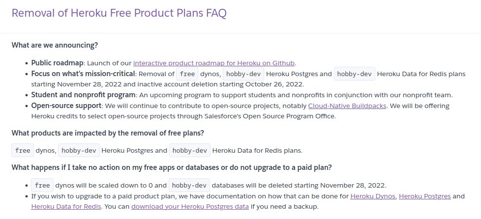 Abishek_Muthian's tweet photo. Students, Job seekers learning programming are the most affected by the removal of free-tier and hobby plans from Heroku as it immediately out-dates hundreds of programing tutorials out there.

Here are great alternatives https://t.co/jWYYERVGtG which offer free/inexpensive PaaS\ https://t.co/APPil8qRBu