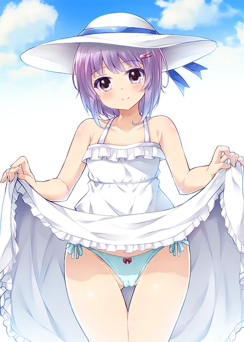 FANBOXで頂いたリクエストのたくし上げ白ワンピゆかり(雫)ちゃん#VOICEROID#結月ゆかり 