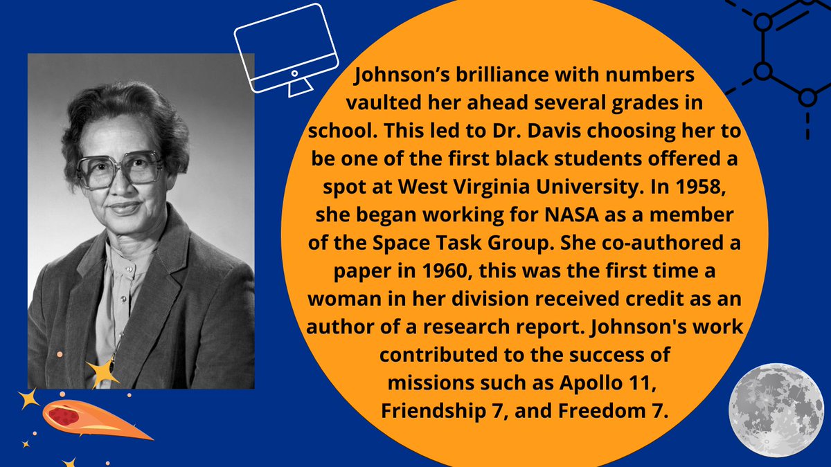 SciComp_STFC's tweet photo. Happy Birthday Katherine Johnson!๐
Johnson was a mathematician, branded one of the 'human computers' at NASA. Her calculations of orbital mechanics were critical to the success of various spaceflights including Apollo 11. ๐ฅ๏ธ๐
#WomenInSTEM #computing #humancomputers https://t.co/lhFMtemUvX