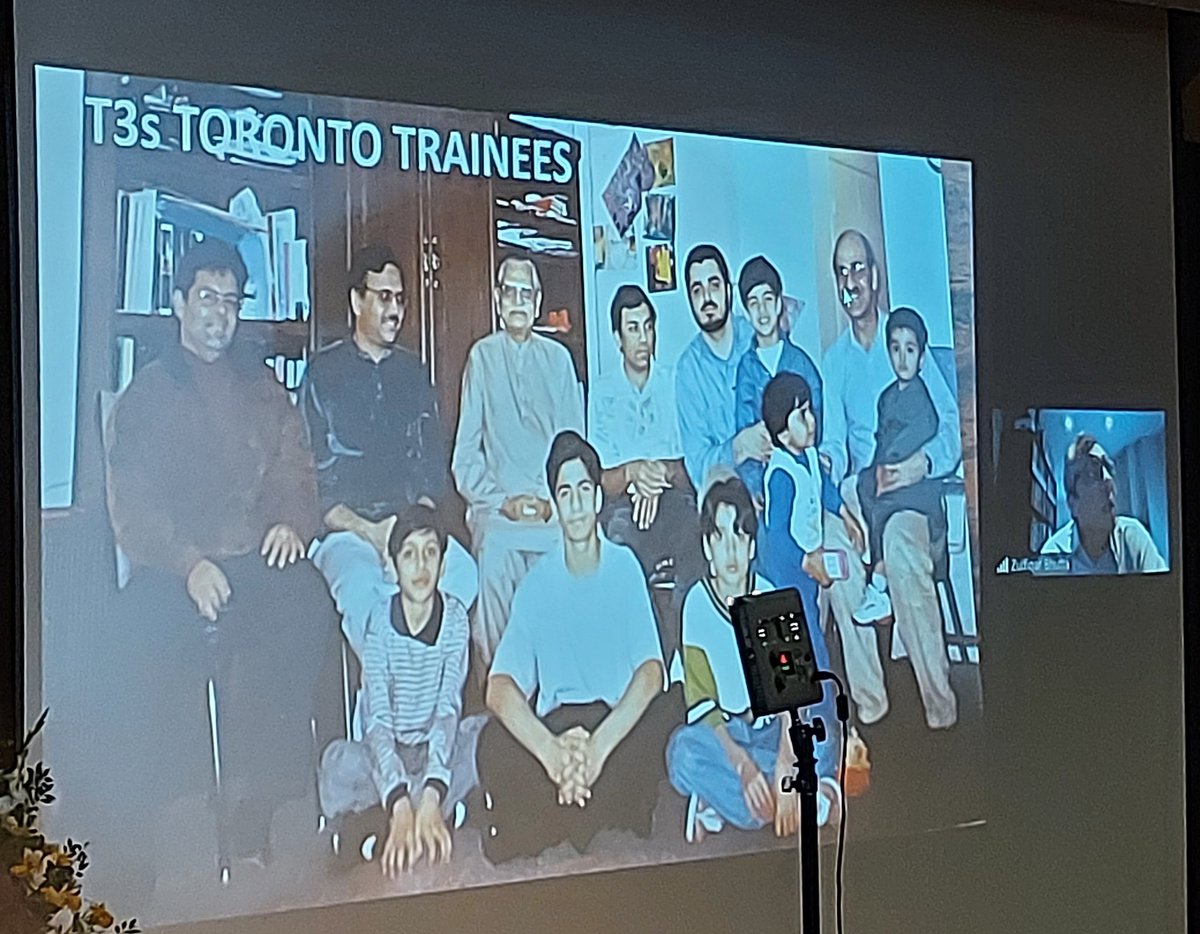 FyezahJehan's tweet photo. Prof Zulfiqar Bhutta leading us down memory lane of the Paediatrics department at AKU, since its inception. Maintaining strong bonds with past Chairs has been a key strength of the department. #childpowerbuildingfutures #Sehatmuhafiz
#Sickkids
#Techtalk https://t.co/BUKNHeKQb9