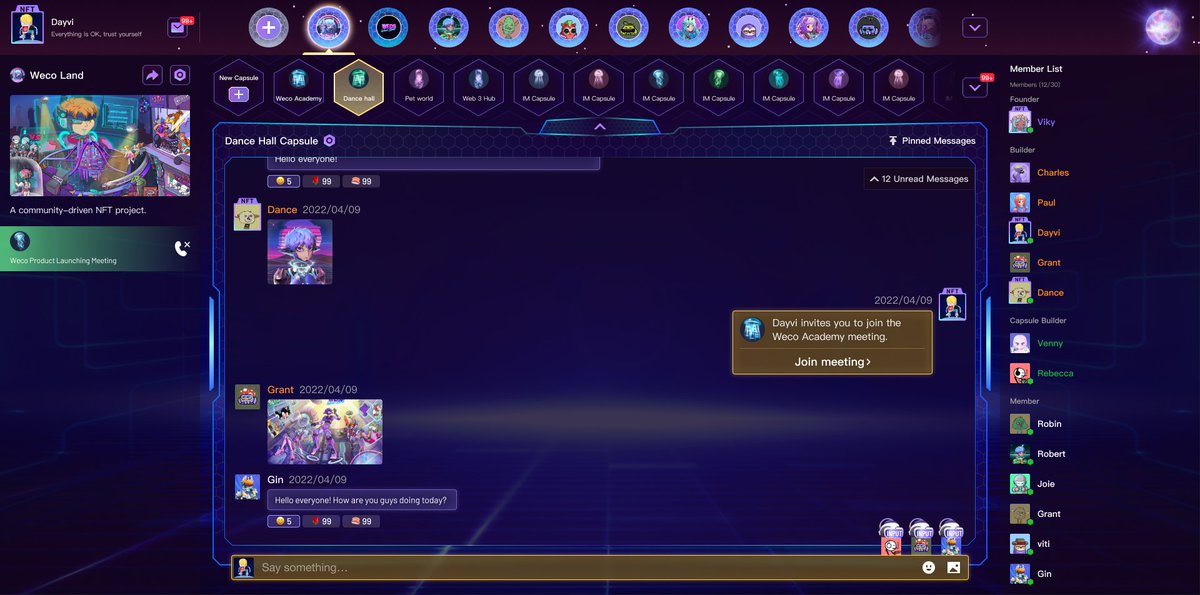 Beep bloop, someone invites you to join a meeting.

#Undefinable #NFT #Metaverse #WecoLand