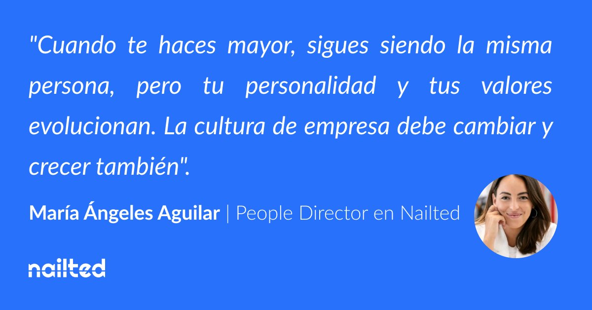 <a href="/Mangeles_hr/">Maria Angeles Aguilar</a>, People Director en Nailted, se sentó con nosotros cuando trabajaba en @BigBuy_dropship, para contarno cómo la cultura de una empresa debería siempre evolucionar con la sociedad. 
 
👀Descubre sus secretos para entender a sus empleados bit.ly/3PSr8xK