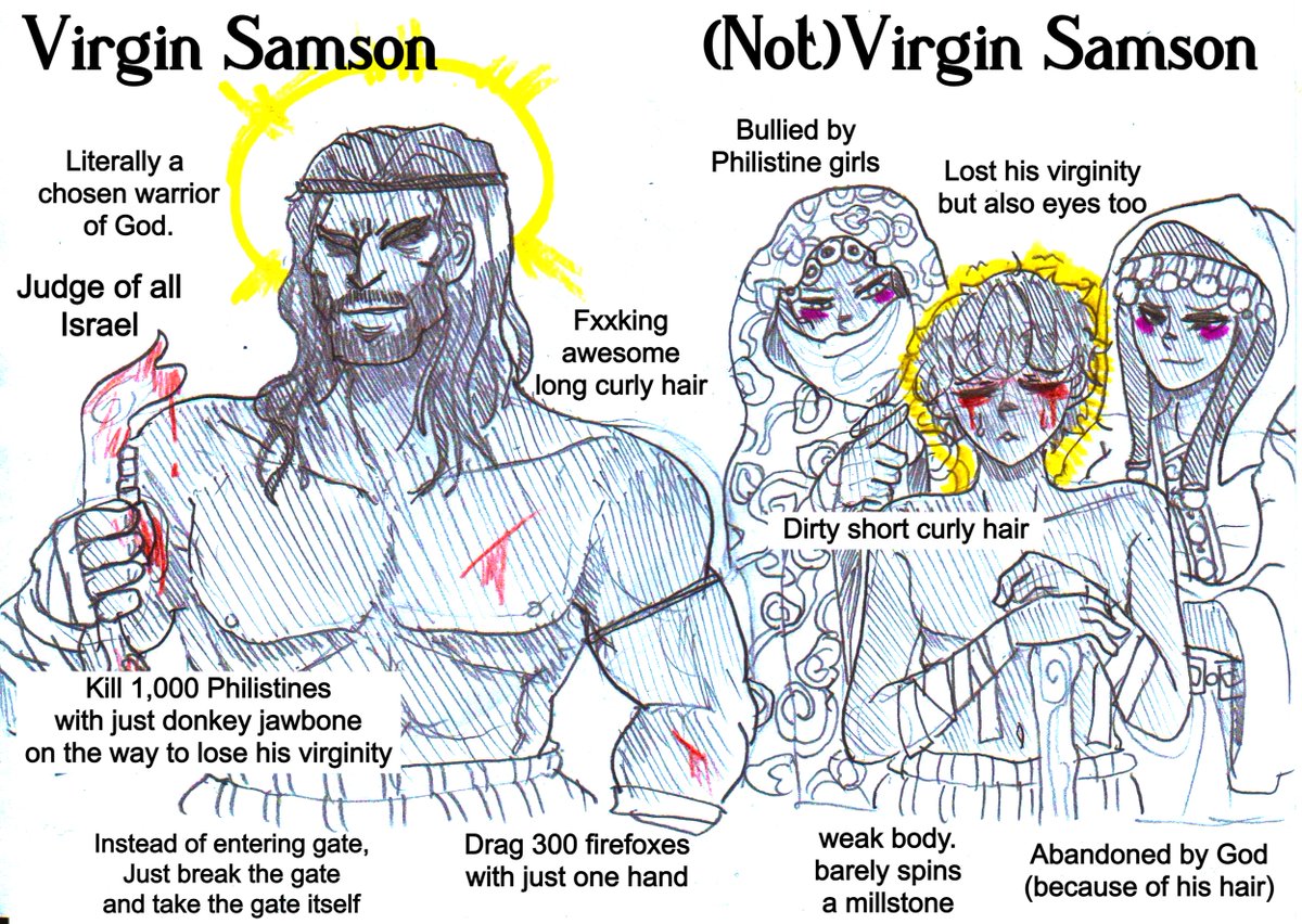Virgin Samson and (Not)Virgin Samson.