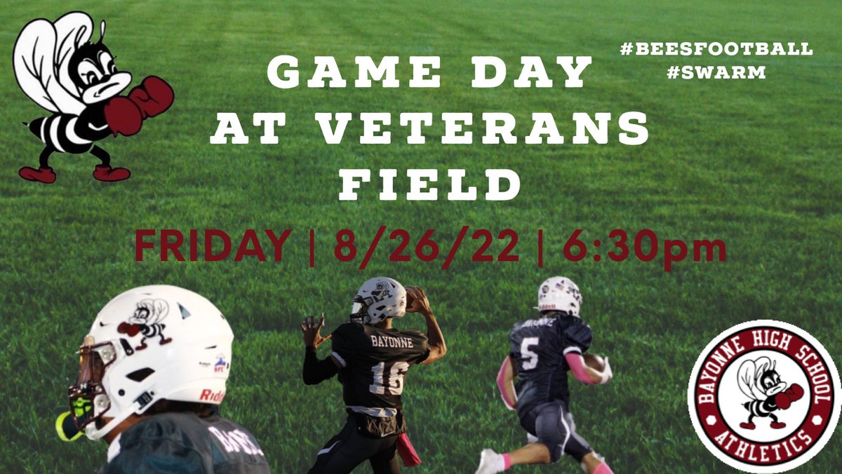 It’s a #BeesFootball game day! Game begins at 6:30pm #SWARM